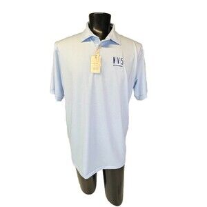 Peter Millar NV5  invitational Light Blue Polo golf  Shirt men's  adult XL